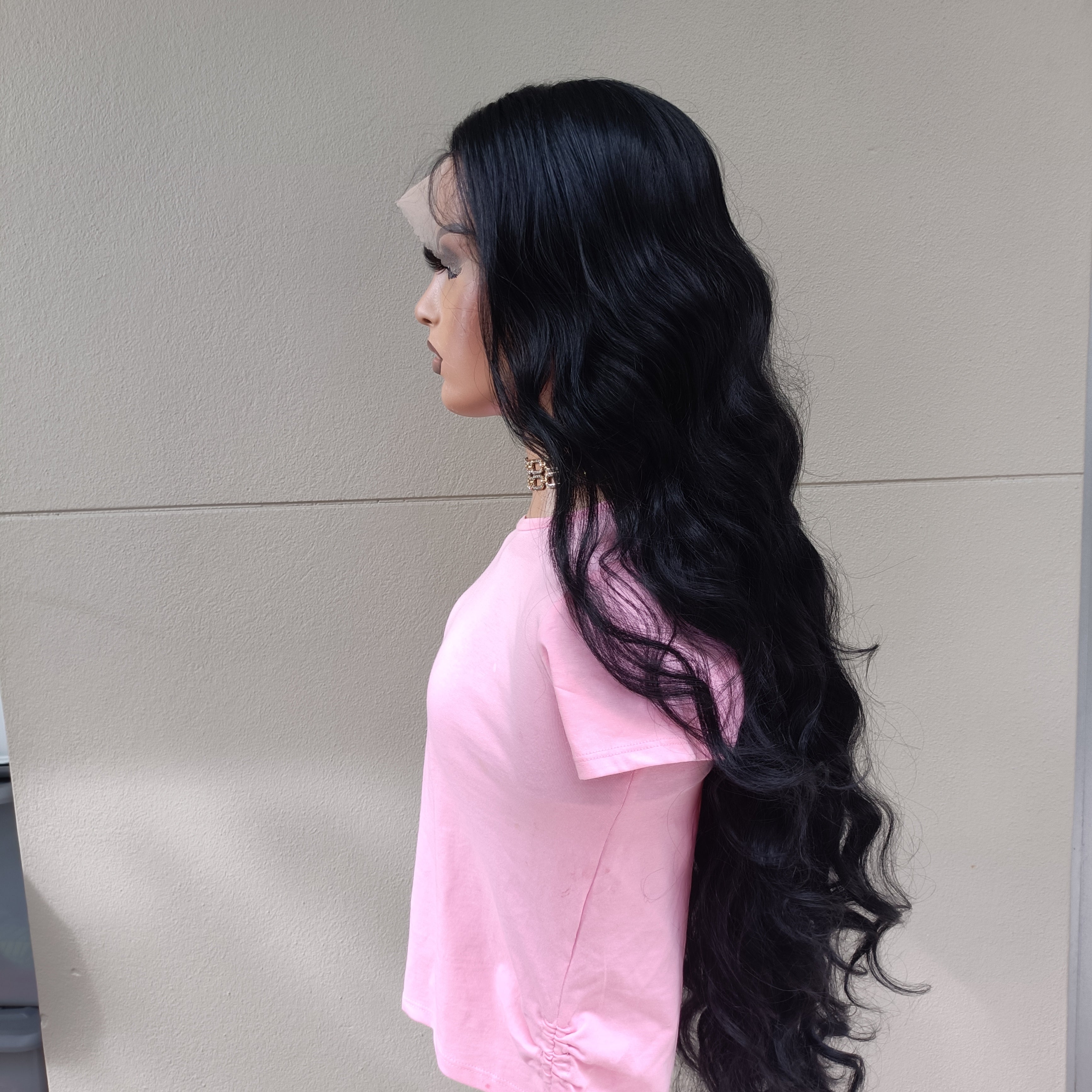 Kim black wavey synthetic wig