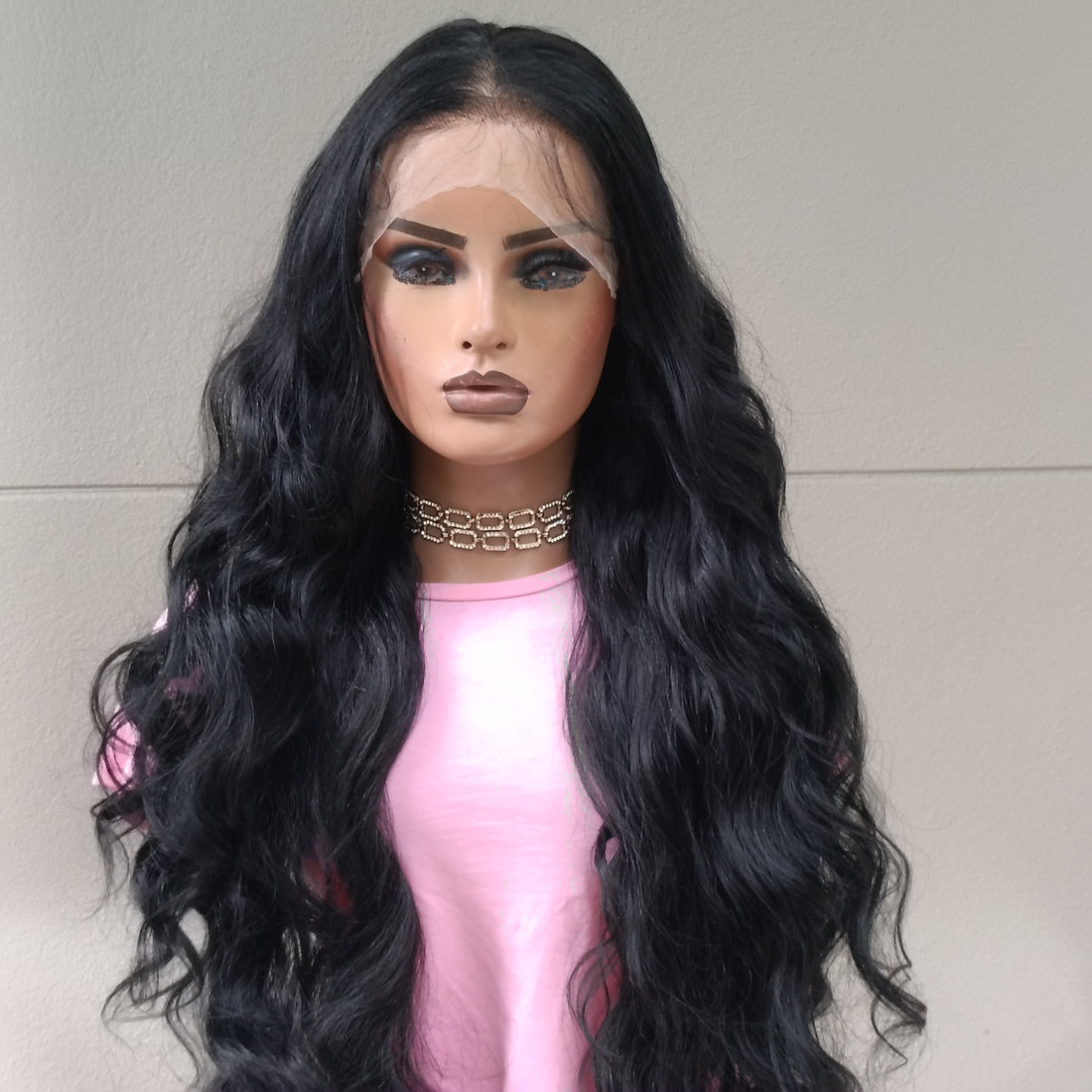 Kim black wavey synthetic wig