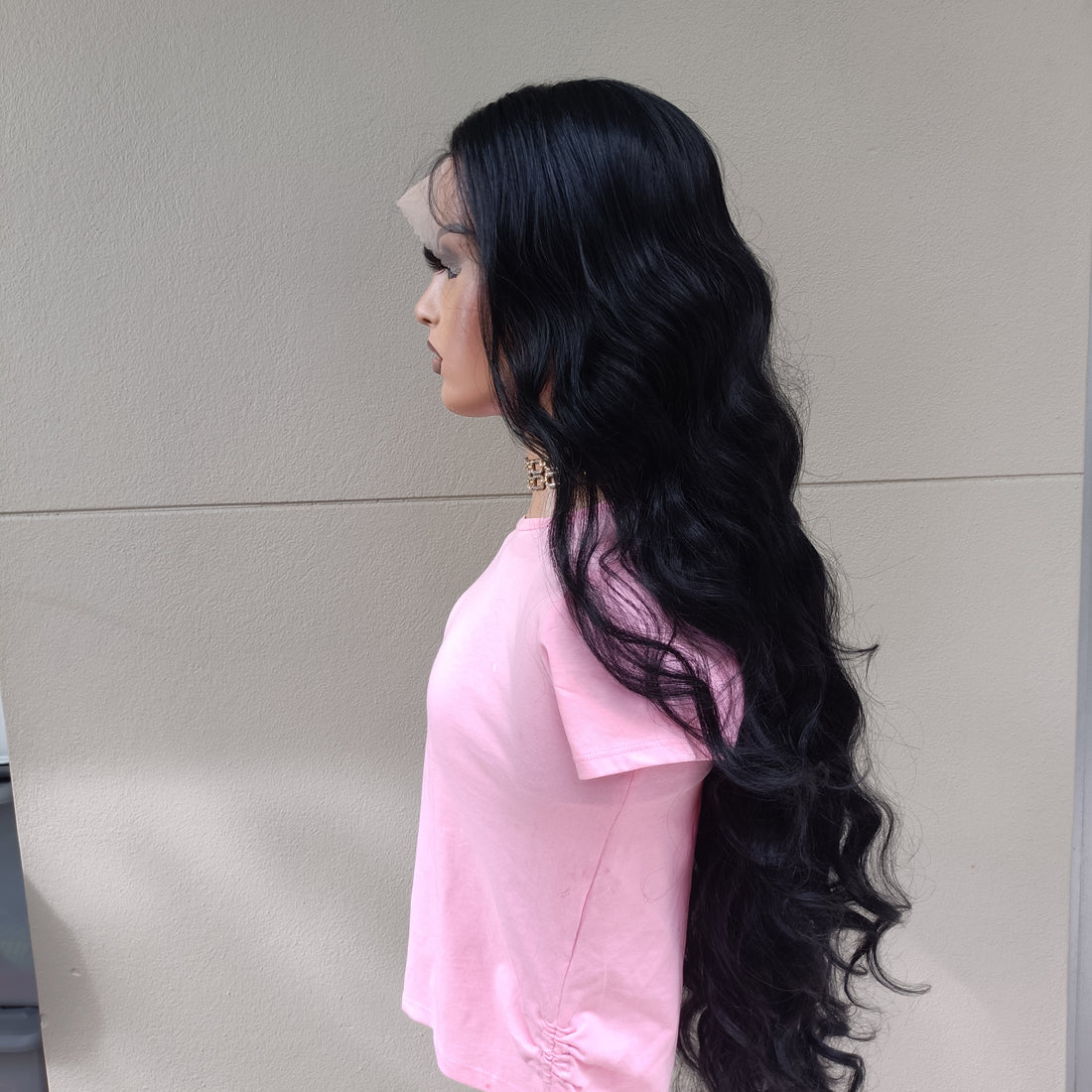 Kim black wavey synthetic wig