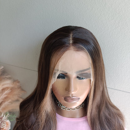 Nina Brown with highlights Synthetic lace front wig